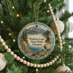 Wallowa Lake State Park Oregon Watercolor Ceramic Ornament, Wallowa Mountains Souvenir, Lake and Pine Trees Keepsake Gift — photo 6
