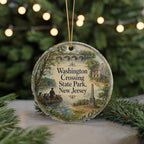 Washington Crossing State Park New Jersey Watercolor Ceramic Ornament, Historic Park Landscape Souvenir Gift, NJ Travel Keepsake — photo 7