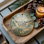 Westcott Beach State Park New York Watercolor Ceramic Ornament, Lake Ontario State Park Souvenir Keepsake Gift — photo 1