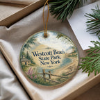 Westcott Beach State Park New York Watercolor Ceramic Ornament, Lake Ontario State Park Souvenir Keepsake Gift — photo 4