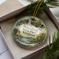 Watercolor Woodford State Park Vermont Ceramic Ornament, Woodford State Park Souvenir, Vermont Travel Keepsake Ornament — photo 1