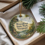 Watercolor Woodford State Park Vermont Ceramic Ornament, Woodford State Park Souvenir, Vermont Travel Keepsake Ornament — photo 4
