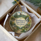 Worthington State Forest New Jersey Watercolor Ceramic Ornament, Delaware Water Gap Nature Park Souvenir Gift — photo 3