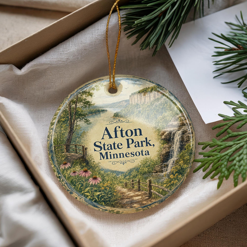 Afton State Park Minnesota Watercolor Ceramic Ornament, Scenic State Park Souvenir, Minnesota Nature Travel Keepsake Gift — photo 4