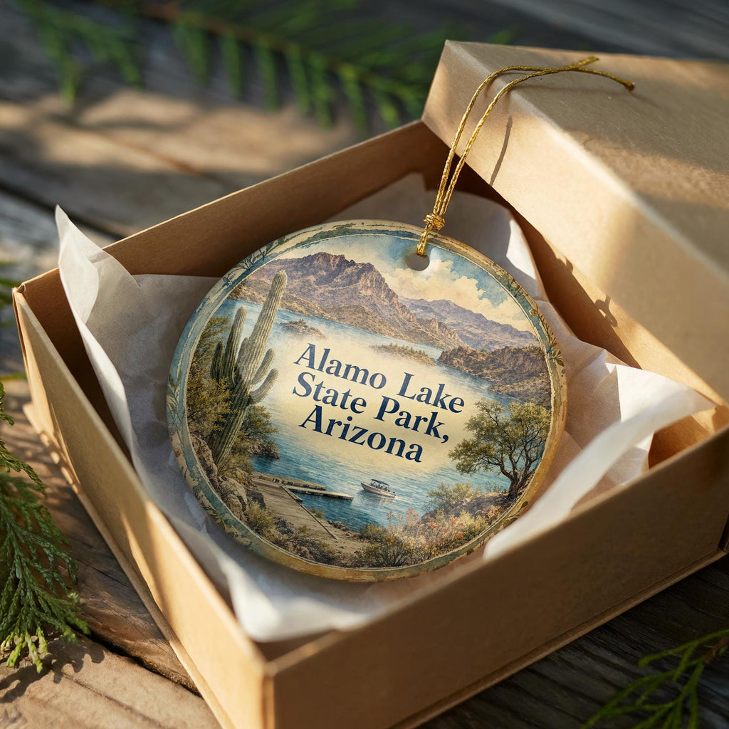 Alamo Lake State Park Arizona Ceramic Ornament, Watercolor Park Landscape Souvenir, Travel Keepsake Gift — photo 8