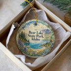 Bear Lake State Park Idaho Watercolor Ceramic Ornament, Scenic Idaho State Park Souvenir, Bear Lake Travel Keepsake Gift — photo 1