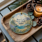 Bear Lake State Park Idaho Watercolor Ceramic Ornament, Scenic Idaho State Park Souvenir, Bear Lake Travel Keepsake Gift — photo 2