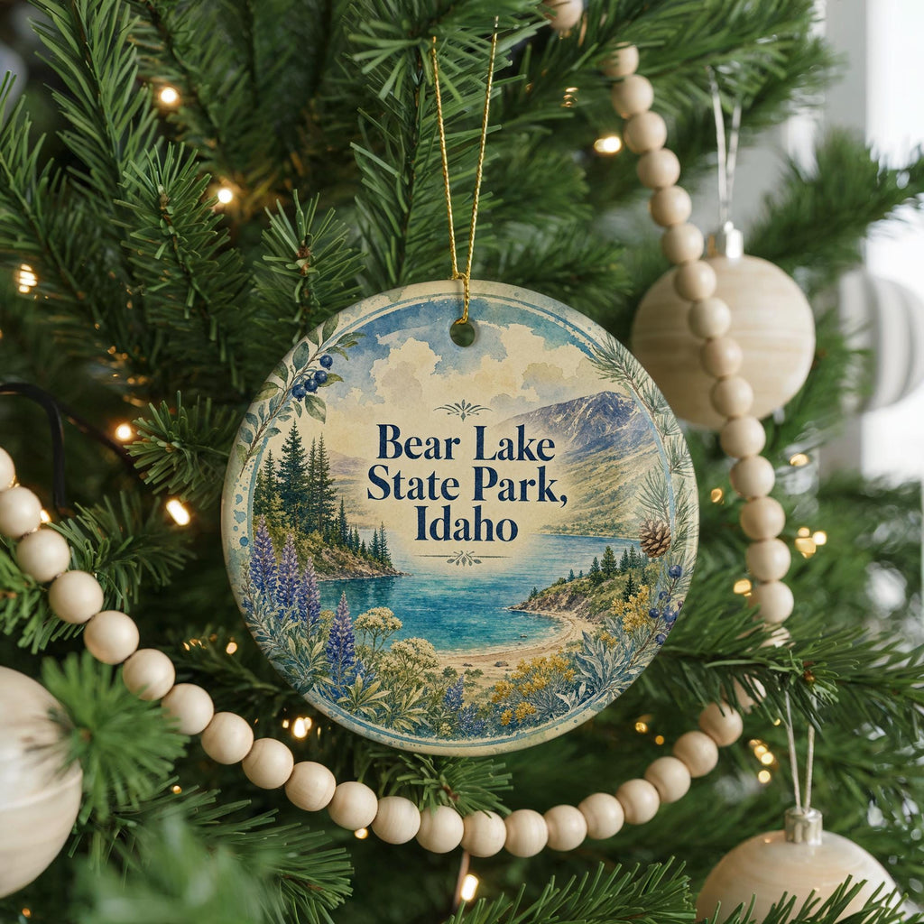 Bear Lake State Park Idaho Watercolor Ceramic Ornament, Scenic Idaho State Park Souvenir, Bear Lake Travel Keepsake Gift — photo 6