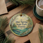 Blue Spring State Park Florida Watercolor Ceramic Ornament, State Park Souvenir, Florida Travel Keepsake, Nature Landmark Gift — photo 5