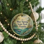 Blue Spring State Park Florida Watercolor Ceramic Ornament, State Park Souvenir, Florida Travel Keepsake, Nature Landmark Gift — photo 6