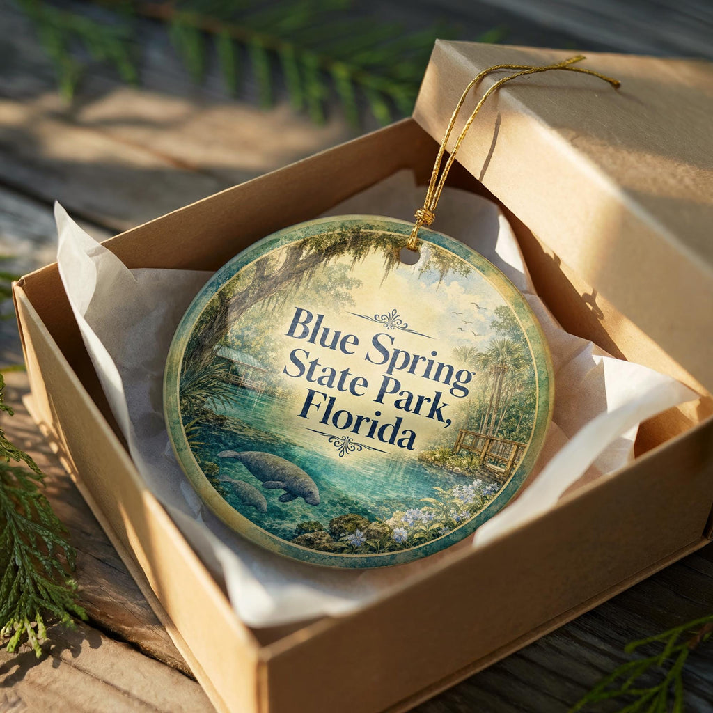 Blue Spring State Park Florida Watercolor Ceramic Ornament, State Park Souvenir, Florida Travel Keepsake, Nature Landmark Gift — photo 8