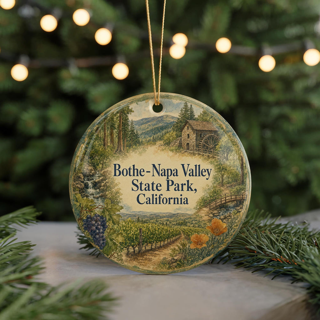 Watercolor Bothe-Napa Valley State Park California Ceramic Ornament, Napa Valley Souvenir Travel Keepsake Gift — photo 7