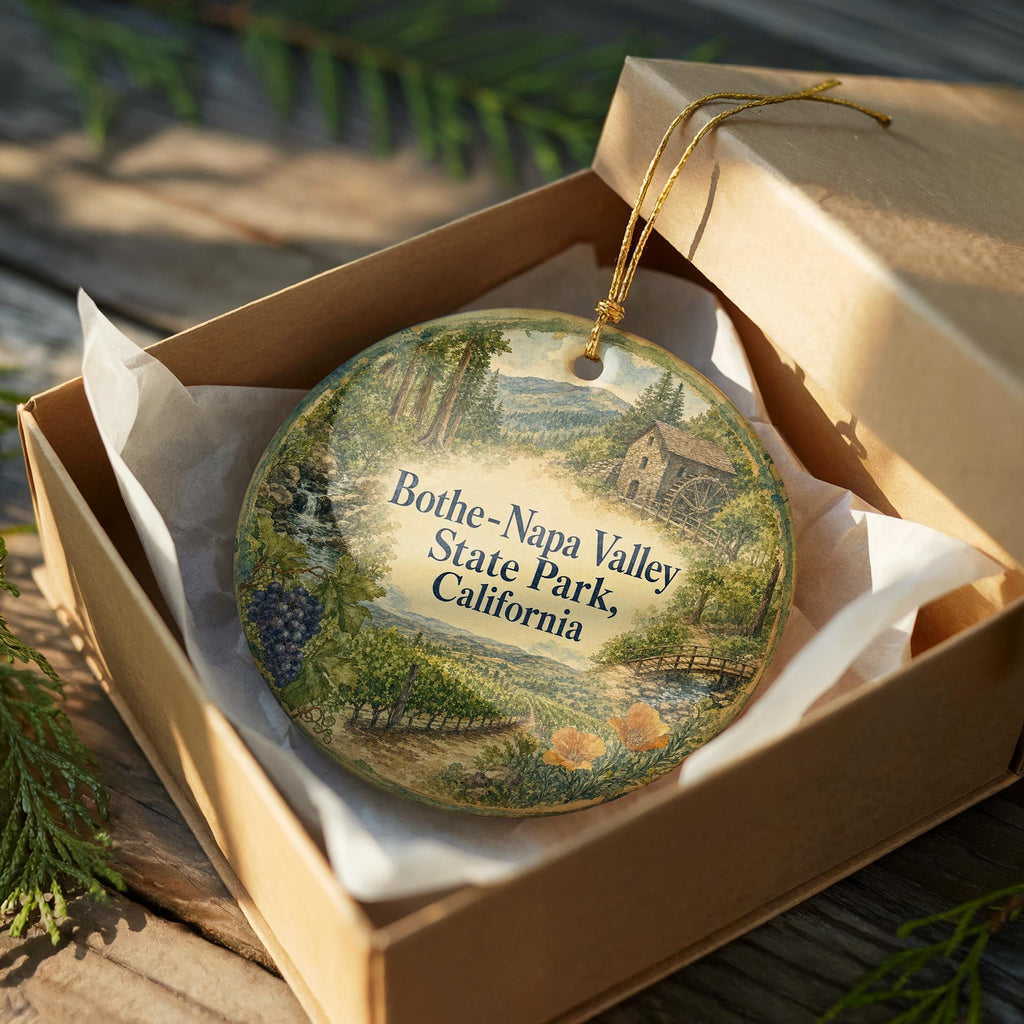 Watercolor Bothe-Napa Valley State Park California Ceramic Ornament, Napa Valley Souvenir Travel Keepsake Gift — photo 8