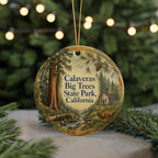 Watercolor Calaveras Big Trees State Park California Ceramic Ornament, Giant Sequoia Forest Travel Souvenir Gift — photo 7