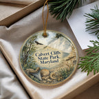 Calvert Cliffs State Park Maryland Watercolor Ceramic Ornament, Chesapeake Bay Coastal Nature Souvenir Gift, Travel Keepsake — photo 4
