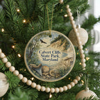 Calvert Cliffs State Park Maryland Watercolor Ceramic Ornament, Chesapeake Bay Coastal Nature Souvenir Gift, Travel Keepsake — photo 6