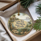 Cedar Key Museum State Park Florida Watercolor Ceramic Ornament, Cedar Key FL Souvenir, Coastal Florida Travel Gift — photo 4