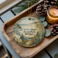 Charles Mears State Park Michigan Watercolor Ceramic Ornament, Ludington State Park Souvenir, Lake Michigan Vacation Keepsake — photo 1