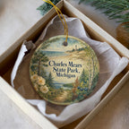 Charles Mears State Park Michigan Watercolor Ceramic Ornament, Ludington State Park Souvenir, Lake Michigan Vacation Keepsake — photo 2