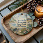 Delaware Seashore State Park Delaware Ceramic Ornament, Watercolor Coastal Beach Souvenir Gift, Delaware Travel Keepsake Decor — photo 1