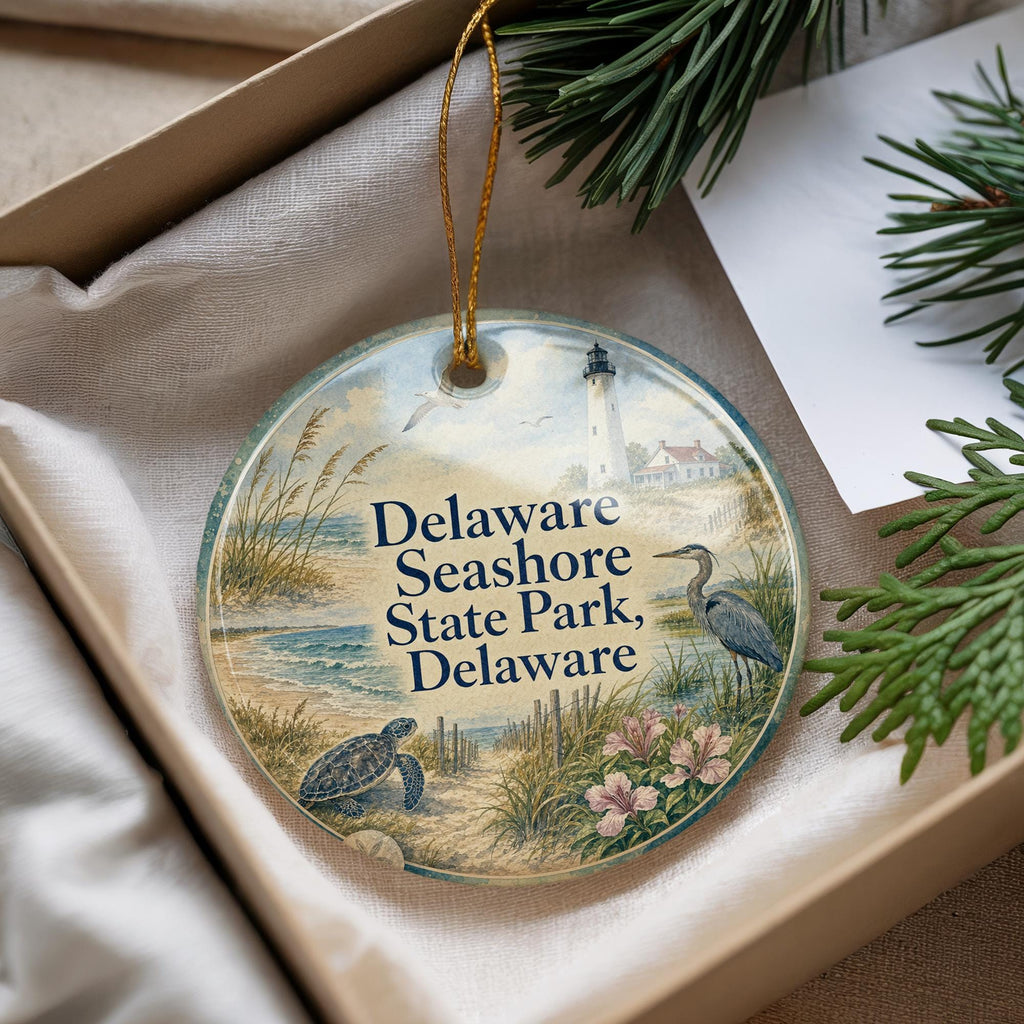 Delaware Seashore State Park Delaware Ceramic Ornament, Watercolor Coastal Beach Souvenir Gift, Delaware Travel Keepsake Decor — photo 4