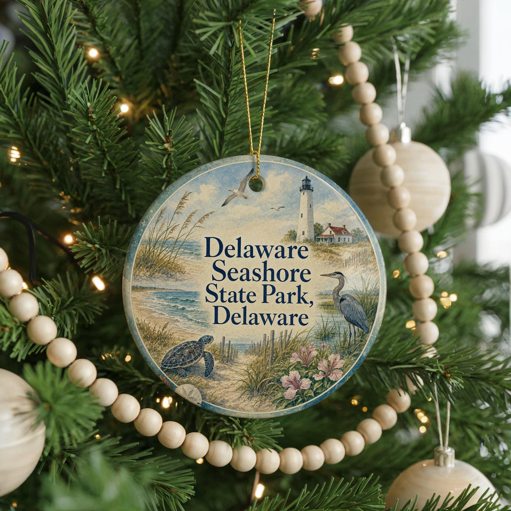 Delaware Seashore State Park Delaware Ceramic Ornament, Watercolor Coastal Beach Souvenir Gift, Delaware Travel Keepsake Decor — photo 6