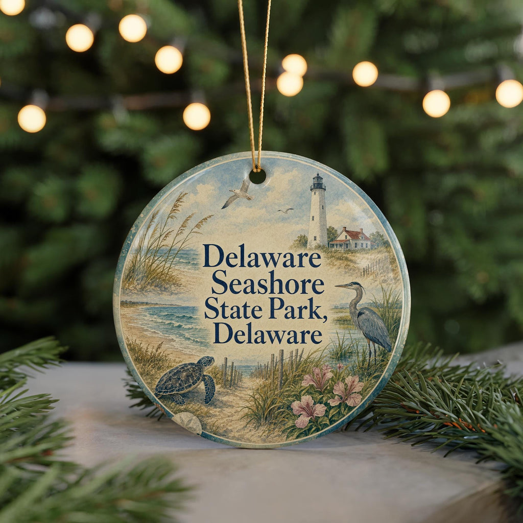 Delaware Seashore State Park Delaware Ceramic Ornament, Watercolor Coastal Beach Souvenir Gift, Delaware Travel Keepsake Decor — photo 7