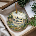 Watercolor Father Hennepin State Park Minnesota Ceramic Ornament, Isle Minnesota Souvenir, Travel Keepsake Gift, State Park Decor — photo 4