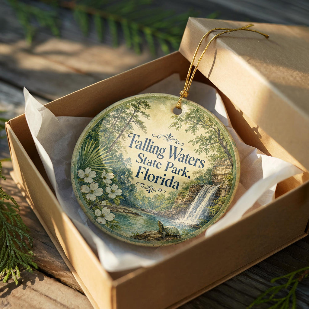 Falling Waters State Park Florida Watercolor Ceramic Ornament, Waterfall Nature Travel Souvenir Keepsake Gift — photo 8