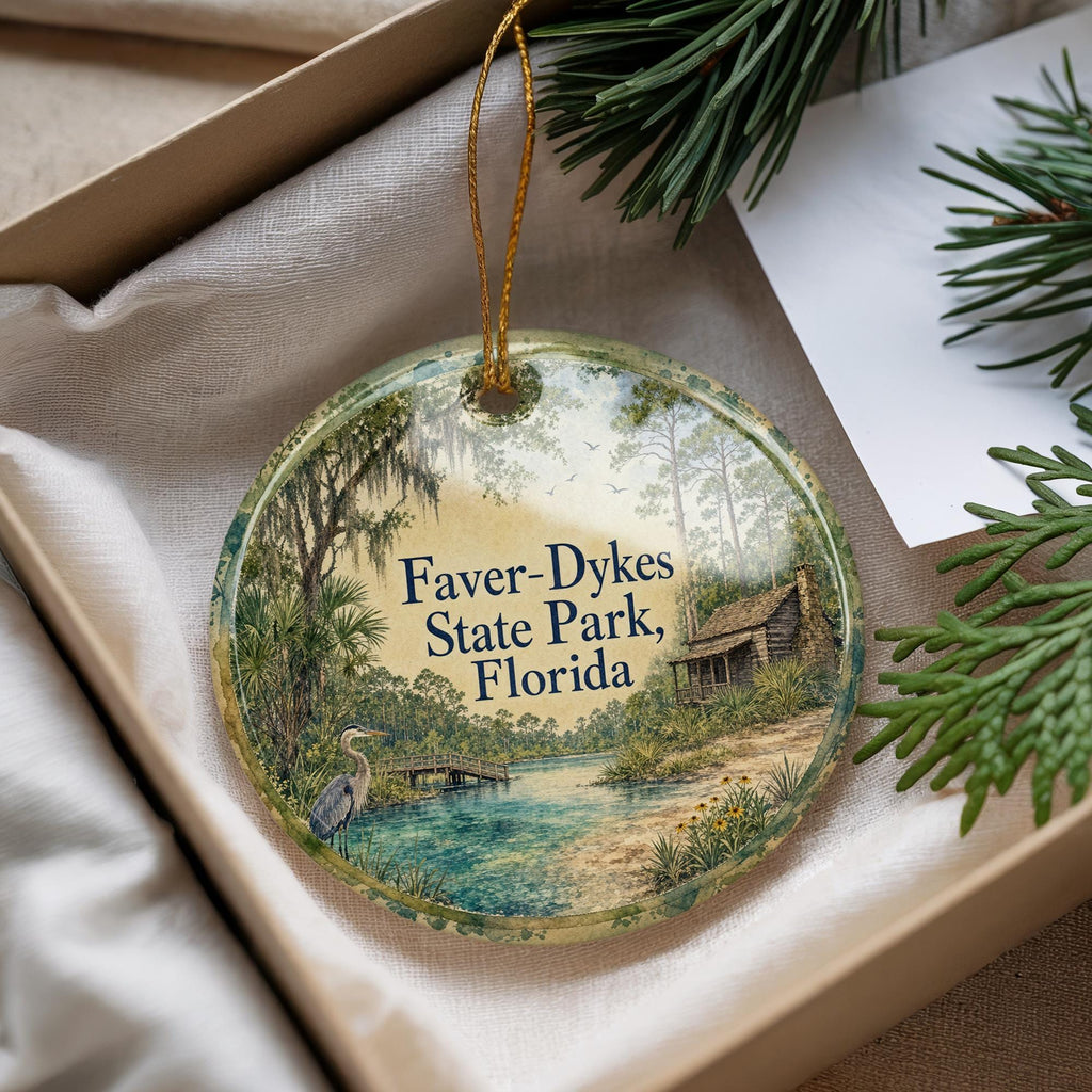 Faver-Dykes State Park Florida Ceramic Ornament, Watercolor Park Landscape Souvenir, Nature Travel Keepsake Decoration — photo 4