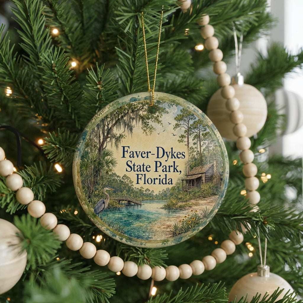 Faver-Dykes State Park Florida Ceramic Ornament, Watercolor Park Landscape Souvenir, Nature Travel Keepsake Decoration — photo 6