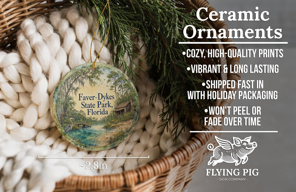 Faver-Dykes State Park Florida Ceramic Ornament, Watercolor Park Landscape Souvenir, Nature Travel Keepsake Decoration — photo 9
