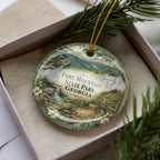 Watercolor Fort Mountain State Park Georgia Ceramic Ornament, Georgia State Park Souvenir, Outdoor Nature Travel Keepsake Gift — photo 1