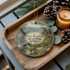 Watercolor Fort Mountain State Park Georgia Ceramic Ornament, Georgia State Park Souvenir, Outdoor Nature Travel Keepsake Gift — photo 2