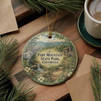 Watercolor Fort Mountain State Park Georgia Ceramic Ornament, Georgia State Park Souvenir, Outdoor Nature Travel Keepsake Gift — photo 5