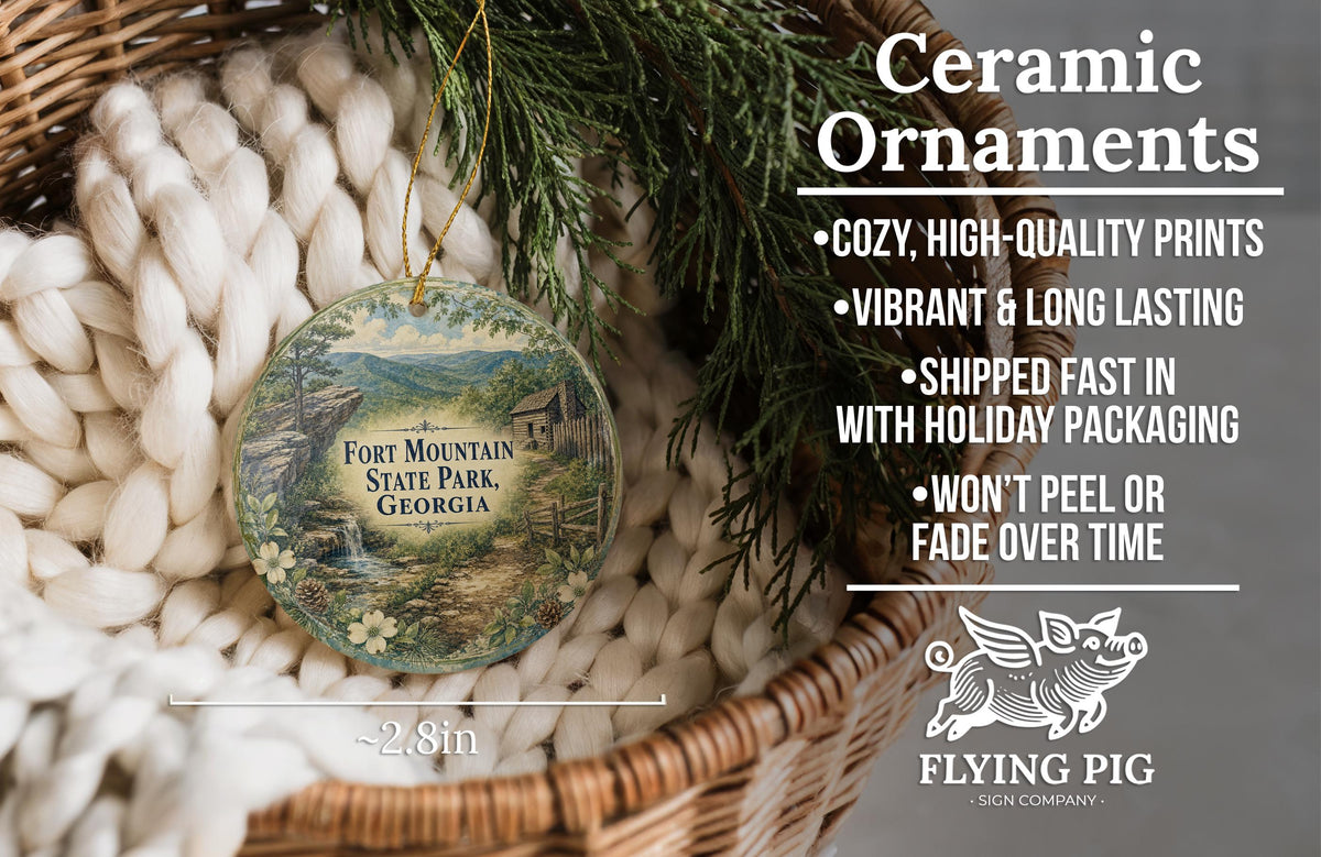 Watercolor Fort Mountain State Park Georgia Ceramic Ornament, Georgia State Park Souvenir, Outdoor Nature Travel Keepsake Gift — photo 9