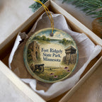 Fort Ridgely State Park Minnesota Watercolor Ceramic Ornament, Fort Ridgely Historic Site Souvenir Holiday Tree Decoration — photo 1