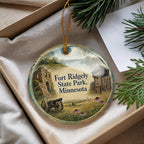 Fort Ridgely State Park Minnesota Watercolor Ceramic Ornament, Fort Ridgely Historic Site Souvenir Holiday Tree Decoration — photo 4