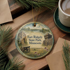 Fort Ridgely State Park Minnesota Watercolor Ceramic Ornament, Fort Ridgely Historic Site Souvenir Holiday Tree Decoration — photo 5