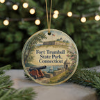 Fort Trumbull State Park Connecticut Ceramic Ornament, New London CT Coastal Landmark Watercolor Souvenir Gift — photo 7