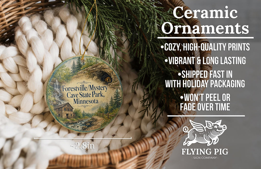 Forestville Mystery Cave State Park Minnesota Watercolor Ceramic Ornament, Cave Park Souvenir, Minnesota State Park Keepsake — photo 9