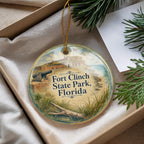 Fort Clinch State Park Florida Watercolor Ceramic Ornament, Amelia Island Fernandina Beach Souvenir Keepsake Gift — photo 4