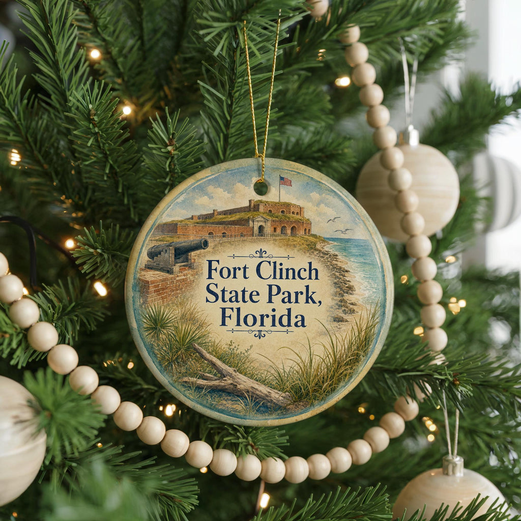 Fort Clinch State Park Florida Watercolor Ceramic Ornament, Amelia Island Fernandina Beach Souvenir Keepsake Gift — photo 6