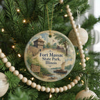Fort Massac State Park Illinois Watercolor Ceramic Ornament, Historic Fort Landmark Souvenir, Travel Keepsake Gift — photo 6