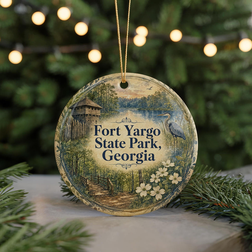 Fort Yargo State Park Georgia Watercolor Ceramic Ornament, Winder GA Park Souvenir, Travel Keepsake Gift — photo 7