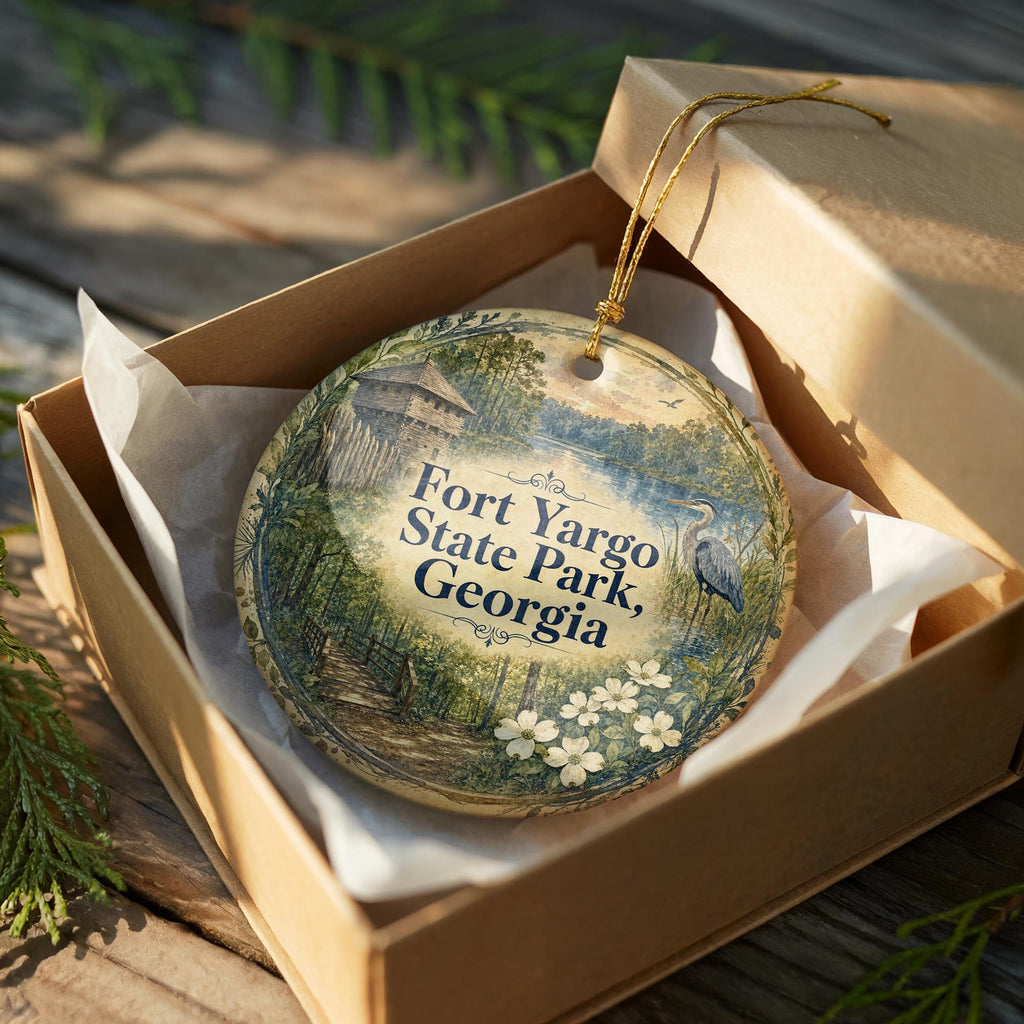 Fort Yargo State Park Georgia Watercolor Ceramic Ornament, Winder GA Park Souvenir, Travel Keepsake Gift — photo 8