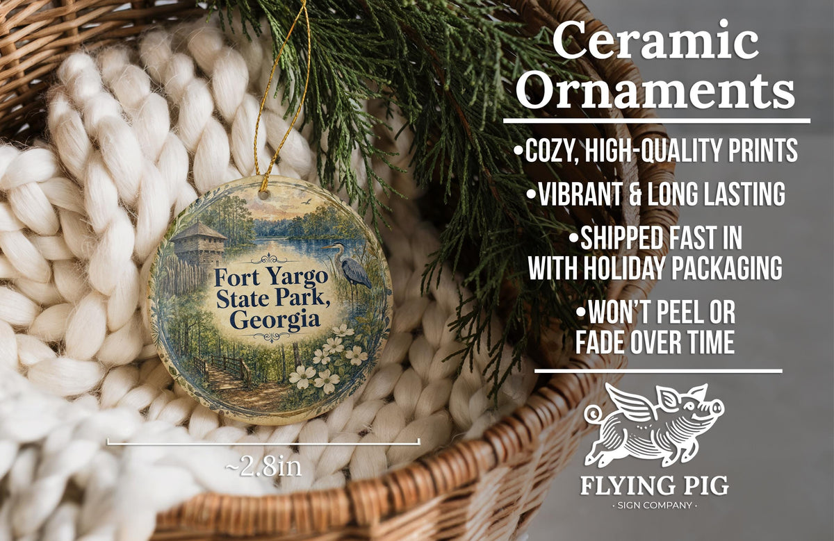 Fort Yargo State Park Georgia Watercolor Ceramic Ornament, Winder GA Park Souvenir, Travel Keepsake Gift — photo 9