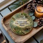 Franklin Creek State Natural Area Illinois Watercolor Ceramic Ornament, Scenic Park Souvenir Gift, Nature Landscape Keepsake — photo 1