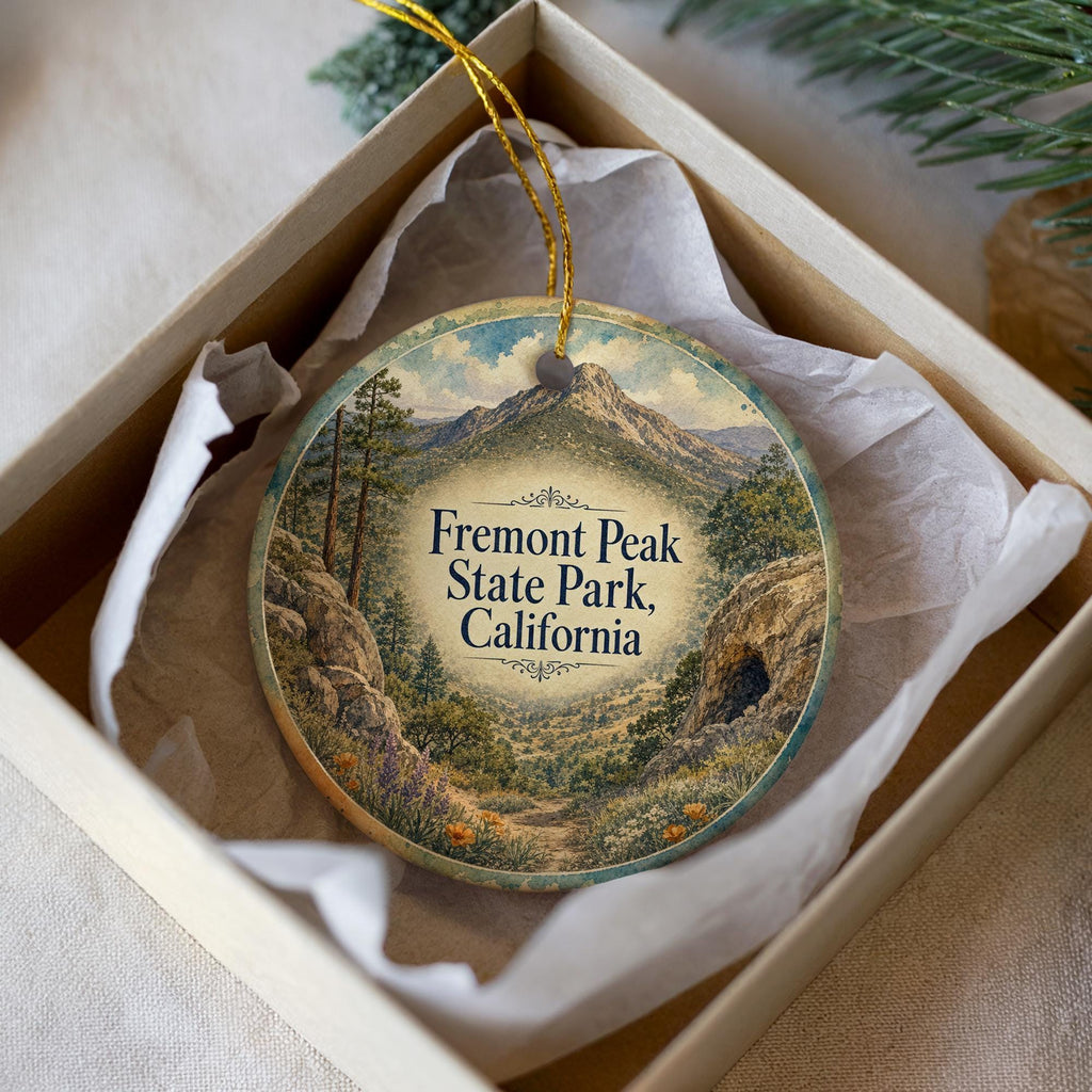 Fremont Peak State Park California Watercolor Ceramic Ornament, California State Park Souvenir, Travel Keepsake Gift — photo 1