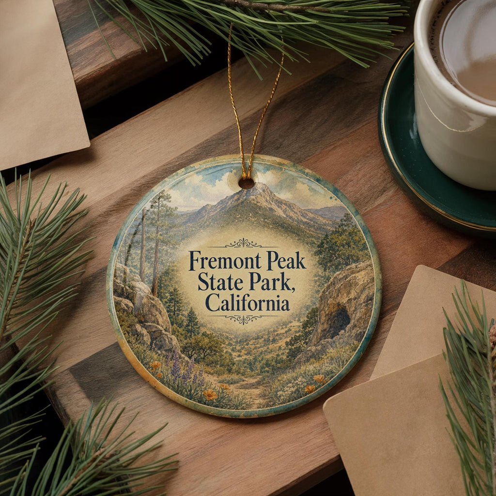 Fremont Peak State Park California Watercolor Ceramic Ornament, California State Park Souvenir, Travel Keepsake Gift — photo 5